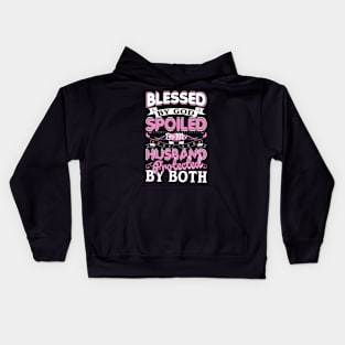 Blessed By God Spoiled By My Husband Kids Hoodie